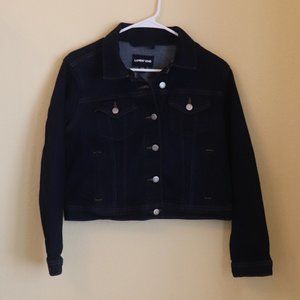 Lands’ End classic jean jacket with stretch dark Wash EUC Size Small/Petite